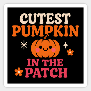 Cutest Pumpkin in the Patch Fall Halloween Quote Graphic Magnet